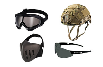 ヘルメット、ゴーグル、マスク