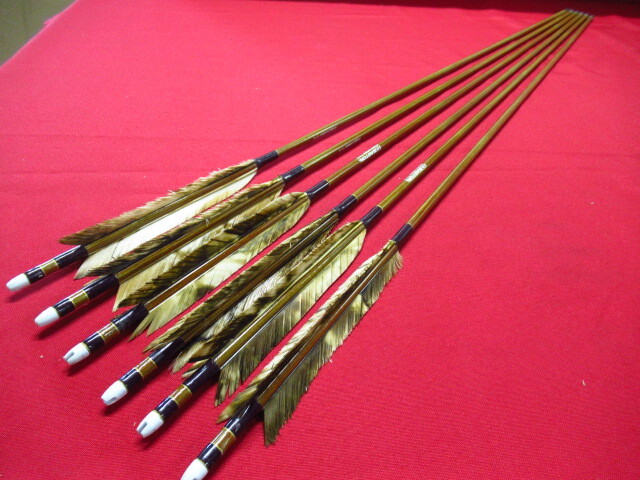 弓道 弓矢 EASTON イーストン KYUDO CARBON 73-13 6本 カーボン ターキー 全長約97cm 重量26.2g Thumbnail