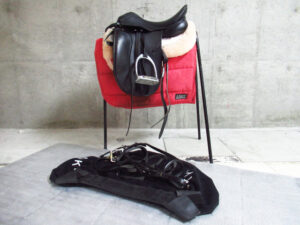 ANKY アンキー 鞍 馬場鞍 Mサイズ 16 1/2インチ ブラック 腹帯 頭絡 鐙 ゼッケン 乗馬 馬術 馬具